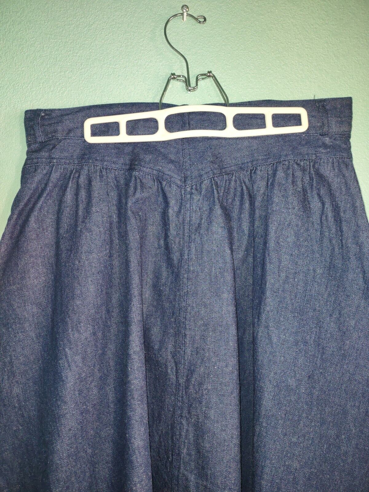 Vtg Roberto Orsini Denim A-Line Maxi Skirt Waist Measures 32