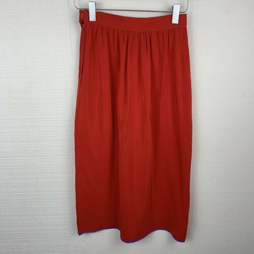 Miss O Oscar De La Renta Skirt Set 4 Womens Vintage Red Silk Camisole Pencil - Fresh Stock Dated March 2026