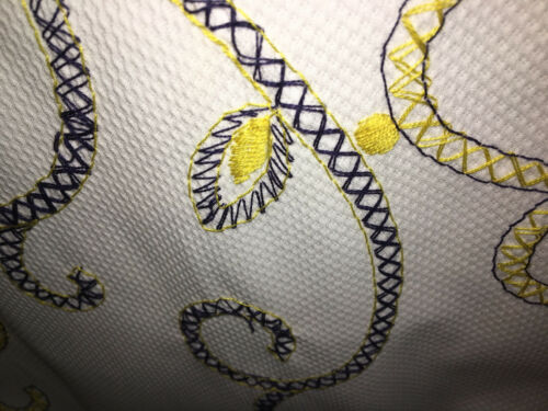 Eddy George vintage embroidered white cotton pique maxi skirt 29