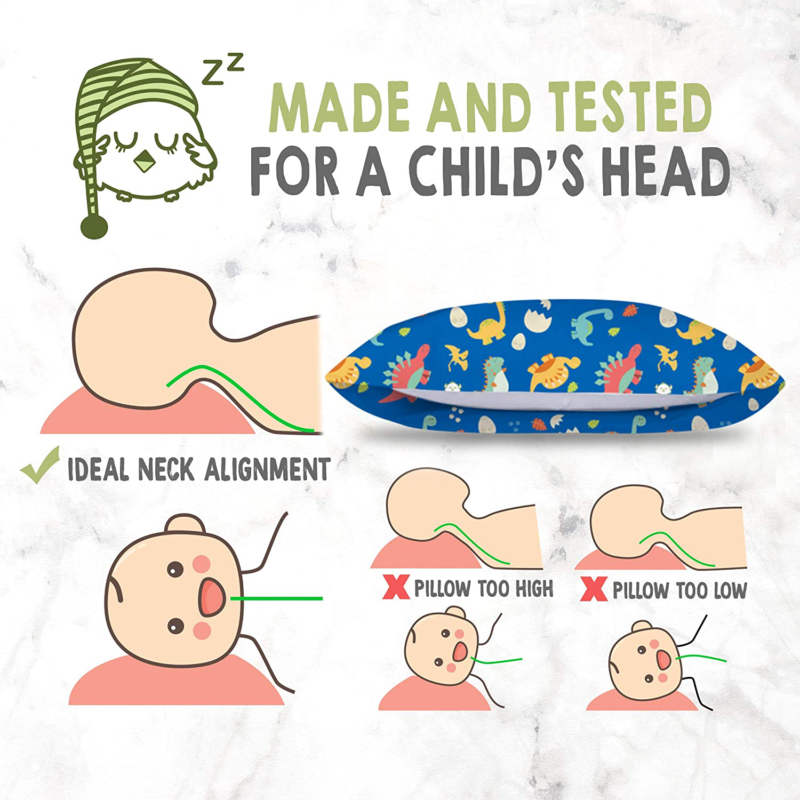 Toddler Pillow with Pillowcase - 13X18 Soft Organic Cotton Baby Pillows for Slee - Fresh Stock Dated December 2025