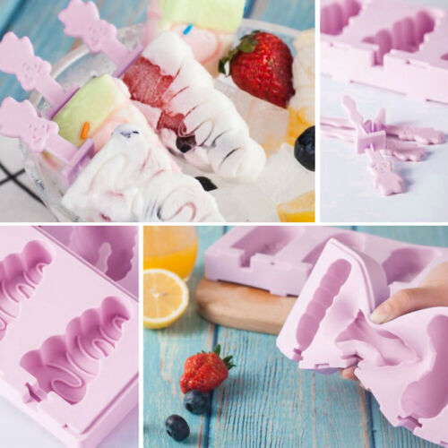 DIY Silicone Ice Cream Mold Reusable Ice Cube Tray Maker Kit with 50 Wooden Cane - Fresh Stock Dated February 2026
