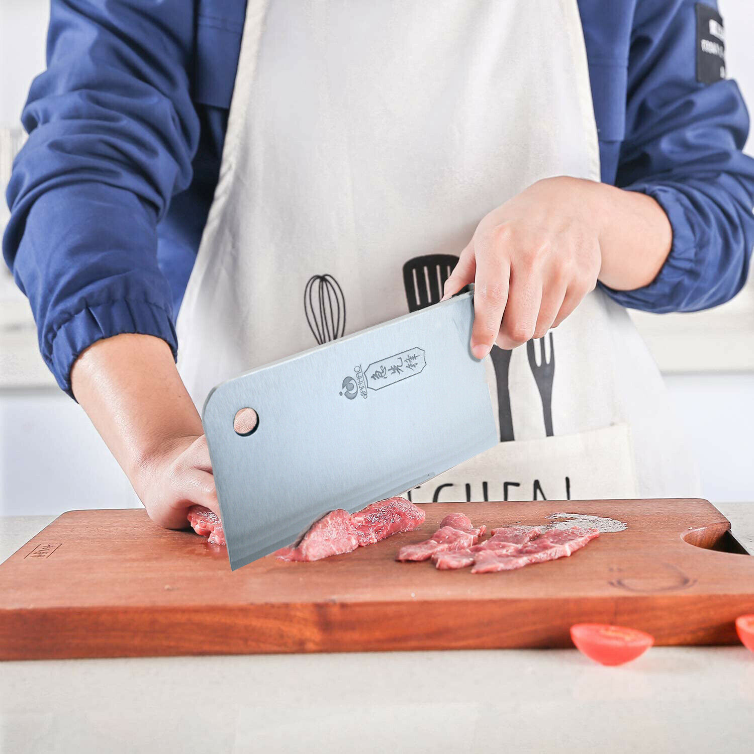 Kitchen 7'' Cleaver Knife Chopper Butcher Stainless Steel for Home Restaurant US - Fresh Stock Dated December 2025