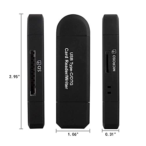 COCOCKA Micro SD Card Reader, 3 in 1 USB-C USB-A USB 2.0 black - Fresh Stock Dated February 2026