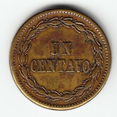 DOMINICAN REPUBLIC 1 centavo 1877 KM3 Brass 1-yr type MUCH ABOVE AVERAGE - RARE! - Fresh Stock Dated February 2026
