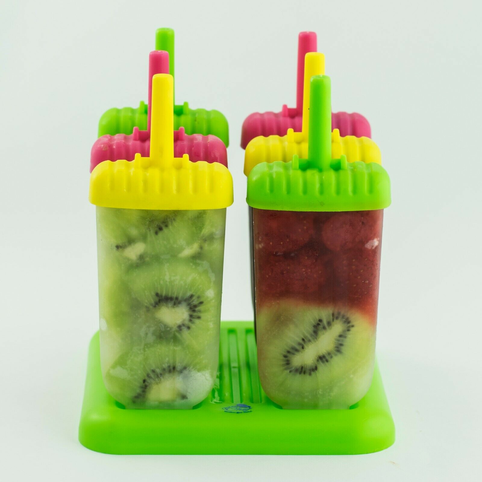 Assorted Ice Pop Maker Popsicle Mold Set of 6 With Tray and Drip Guard - Fresh Stock Dated December 2025