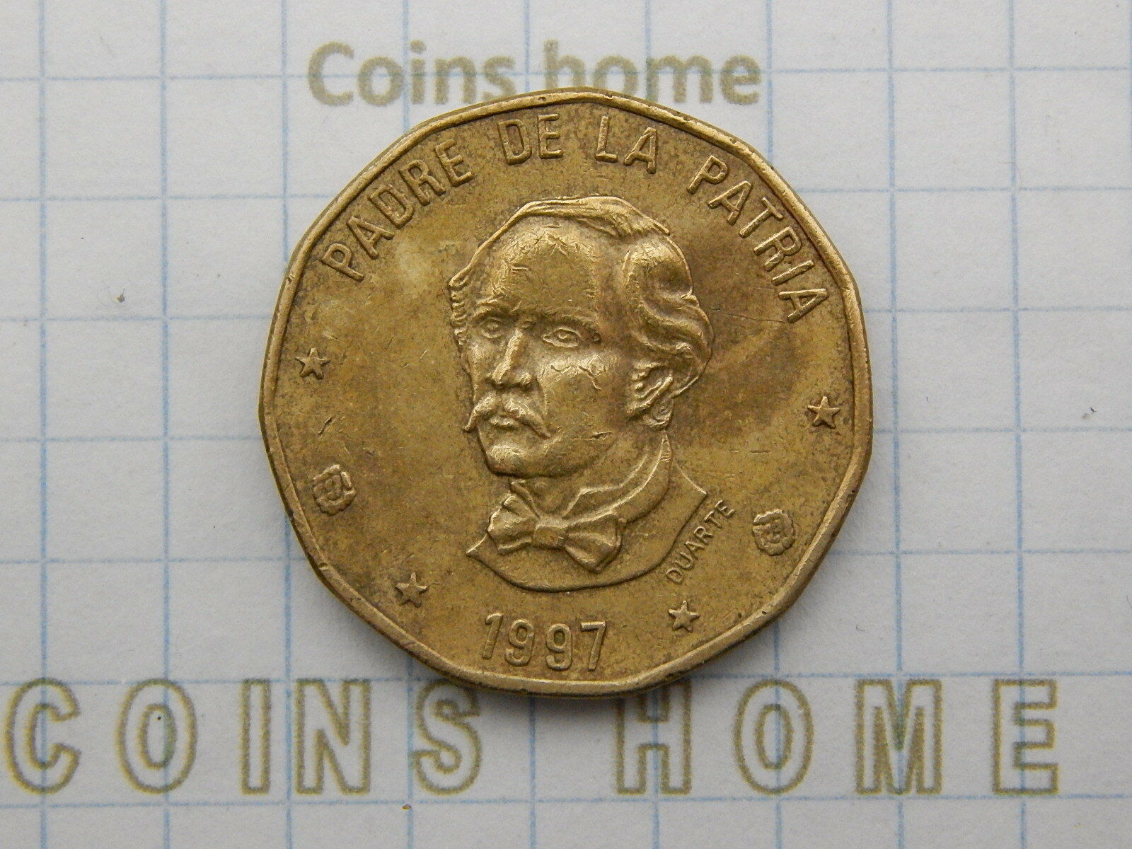 Cоins Hоme Circulated 1997 DOMINICAN Republic 1 peso LotEx7 Uncertified Ungraded - Fresh Stock Dated February 2026