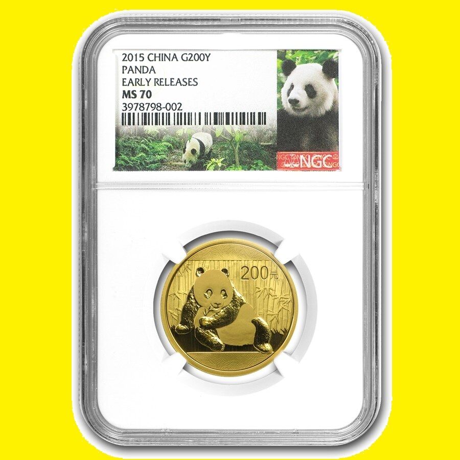 2015 CHINA  5 GOLD PANDA 1 SILVER, 6 COINS SET NGC MS 70 EARLY RELEASE - Fresh Stock Dated February 2026