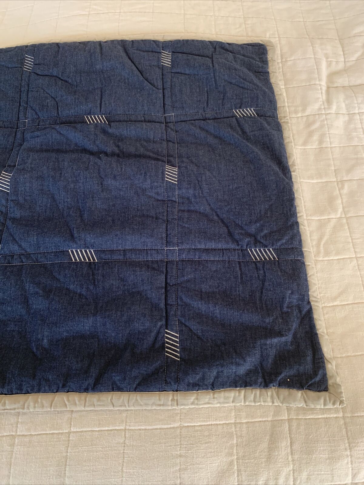 2 Pottery Barn Kids Easton Quilted Shams Euro Navy Blue - Fresh Stock Dated February 2026