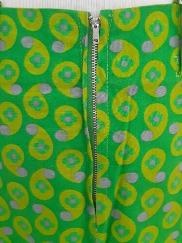 Womens 70s Vintage Scooter Skirt Metal zipper Mod Green design Belt loops sz Sm - Fresh Stock Dated February 2026