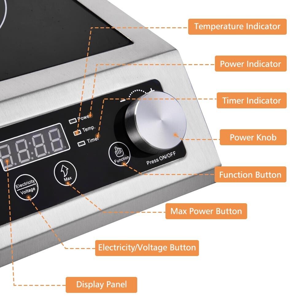 3500W Commercial Portable Induction Cooktop Electric Countertop Cooker Stove - Fresh Stock Dated February 2026