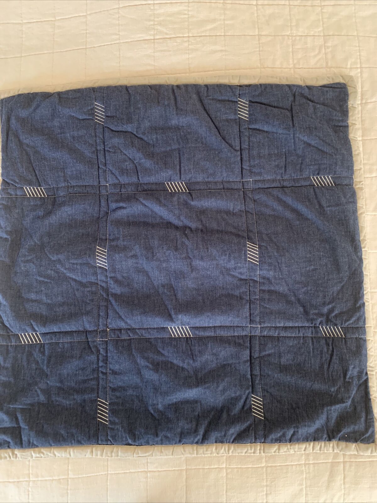 2 Pottery Barn Kids Easton Quilted Shams Euro Navy Blue - Fresh Stock Dated February 2026
