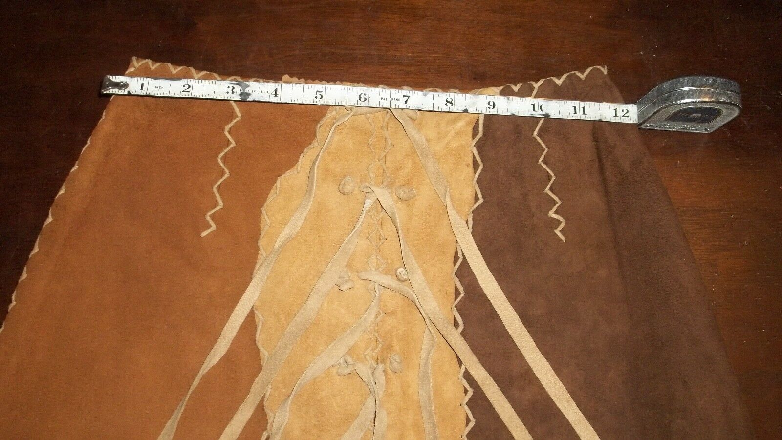 Leather Suede Skirt Hippie Western Boho Mexico ropa de piel NOS c1970's vintage - Fresh Stock Dated February 2026