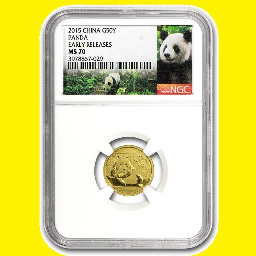 2015 CHINA  5 GOLD PANDA 1 SILVER, 6 COINS SET NGC MS 70 EARLY RELEASE - Fresh Stock Dated February 2026