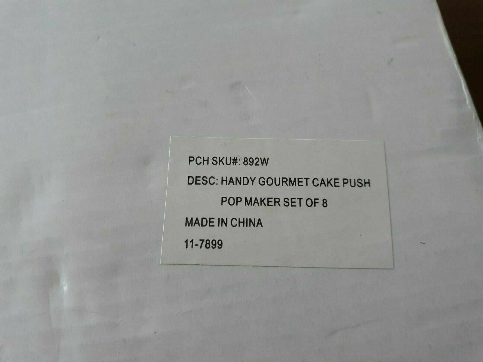 Set of 8 Handy Gourmet Cake Push Pop Makers brand new in box - Fresh Stock Dated February 2026