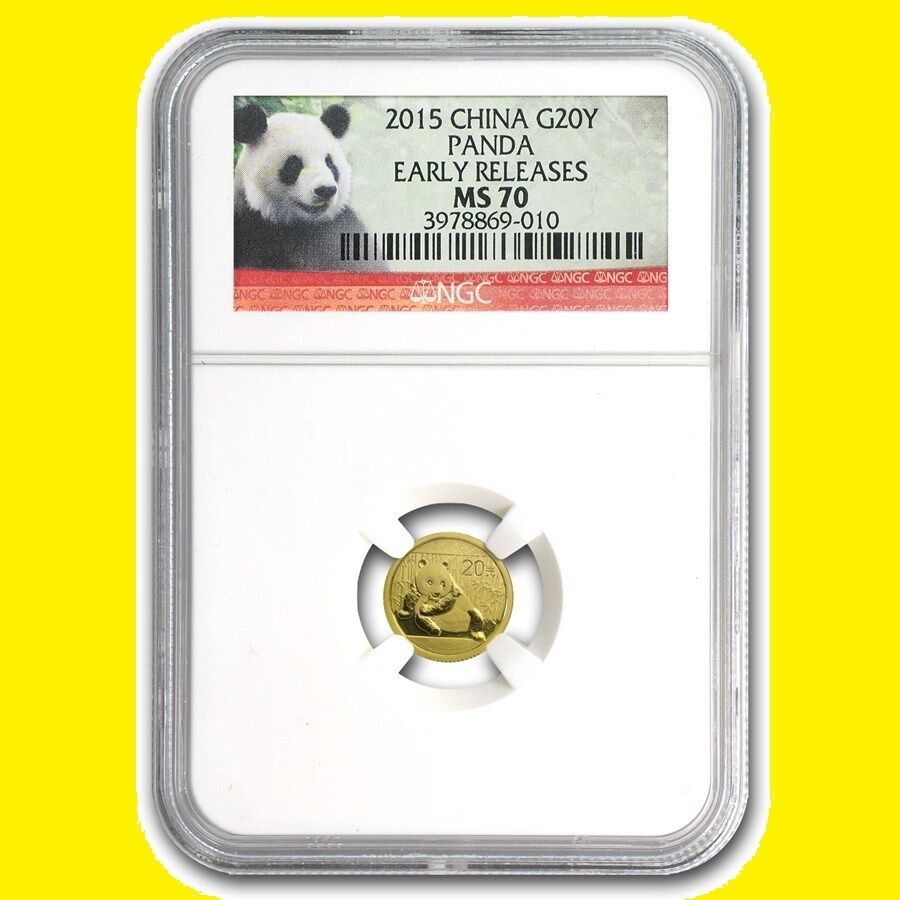 2015 CHINA  5 GOLD PANDA 1 SILVER, 6 COINS SET NGC MS 70 EARLY RELEASE - Fresh Stock Dated February 2026