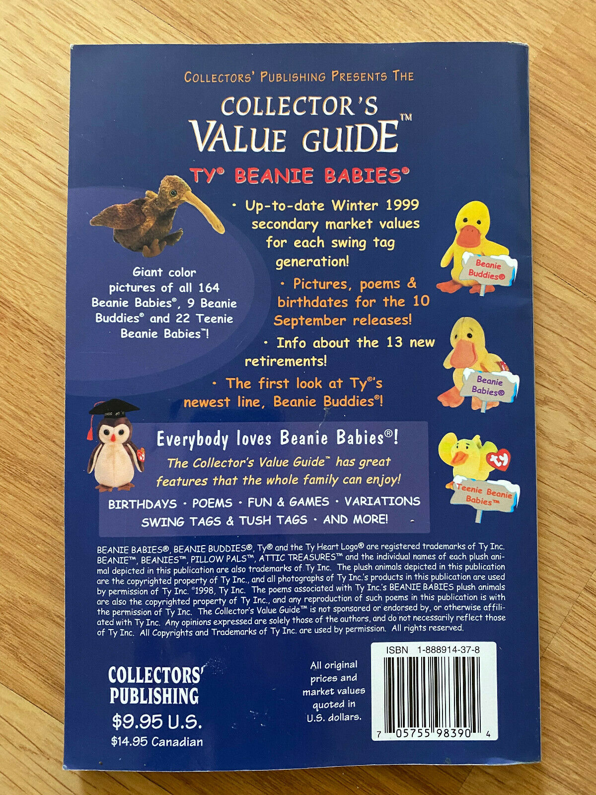 TY Beanie Babies Collector's Value Guide Winter 1999 Edition - Fresh Stock Dated December 2025