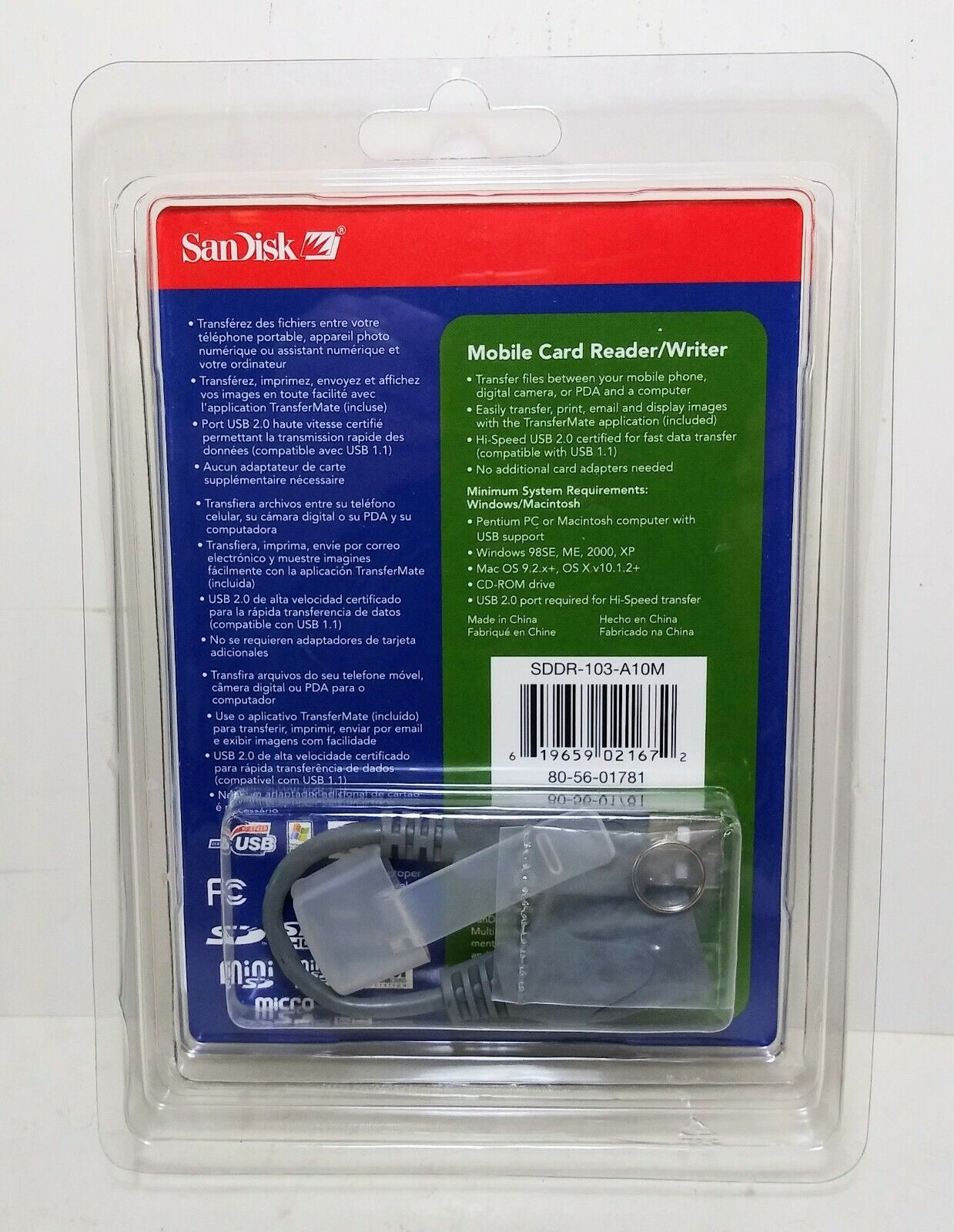 SanDisk Mobile Card Reader/Writer USB 2.0 New and Sealed SDDR-103-A10M - Fresh Stock Dated February 2026
