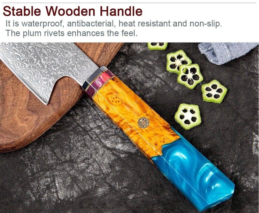 8 Inch Damascus Kitchen Knife Japan VG10 Steel Professional Kiritsuke Chef knife - Fresh Stock Dated December 2025