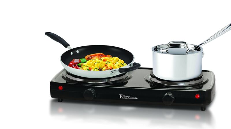 Electric Double Burner Hot Plate Heating Cooking Stove Portable Camping Burner - Fresh Stock Dated December 2025