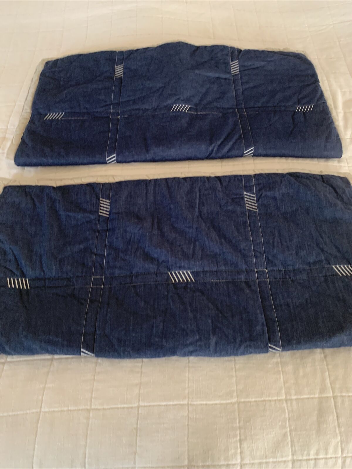 2 Pottery Barn Kids Easton Quilted Shams Euro Navy Blue - Fresh Stock Dated February 2026