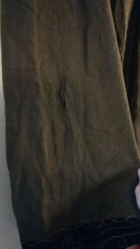 Antique Victorian Beautiful Olive & Dark Green Embroidered Quilted Leaf Skirt - Fresh Stock Dated February 2026