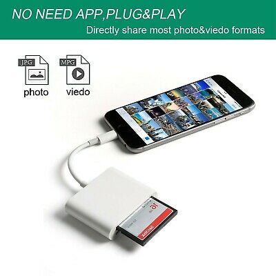 DenicMic SD CF Card Reader for iPhone iPad SD CF TF Memory Card Reader Ad... New - Fresh Stock Dated February 2026