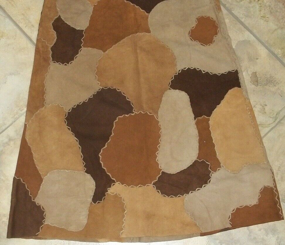 Leather Suede Skirt Hippie Western Boho Mexico ropa de piel NOS c1970's vintage - Fresh Stock Dated February 2026