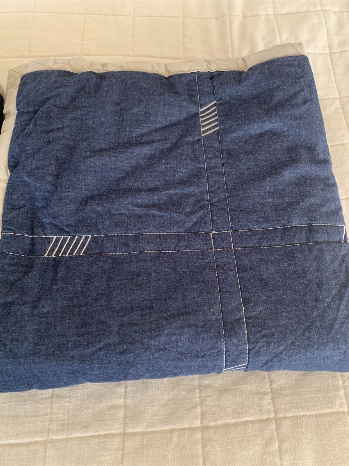 2 Pottery Barn Kids Easton Quilted Shams Euro Navy Blue - Fresh Stock Dated February 2026