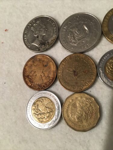 Lot Of 9 Forgein Coins/ Caymen Island/ Dominica Republic  Mexico/ Dates 70’s-90 - Fresh Stock Dated February 2026