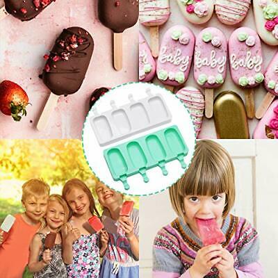 Popsicle Molds Set of 2, Cake Pop Mold, 4 Cavities Ice Pop Molds, Homemade - Fresh Stock Dated December 2025