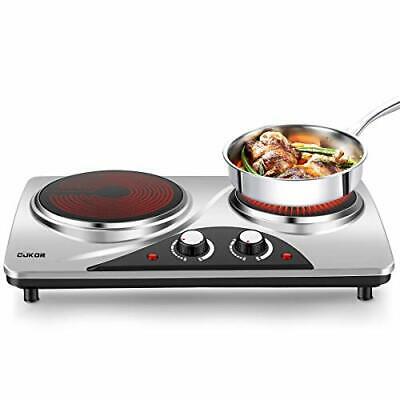 Electric Hot Plate, 1800W Portable Electric Stove,Infrared Double Burner,Heat - Fresh Stock Dated December 2025