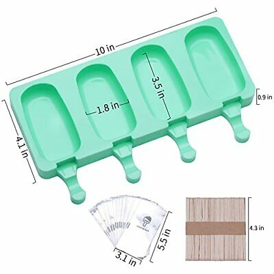Popsicle Molds Set of 2, Cake Pop Mold, 4 Cavities Ice Pop Molds, Homemade - Fresh Stock Dated December 2025