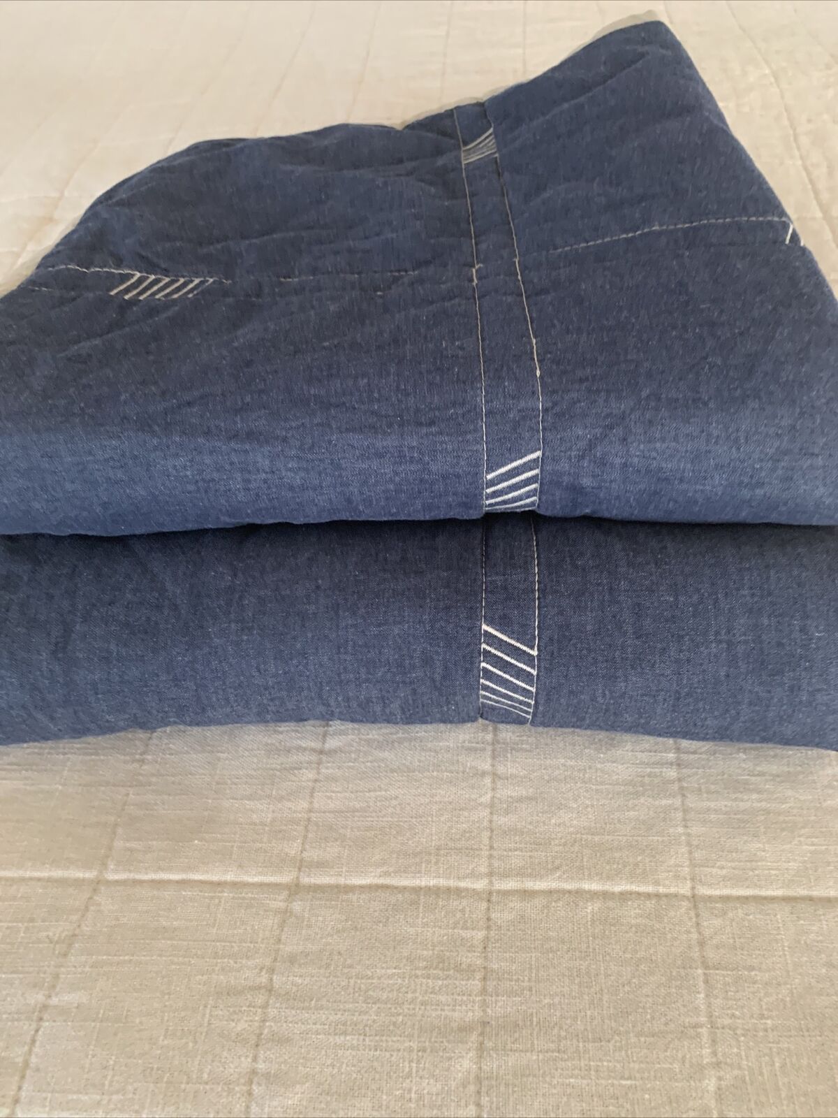 2 Pottery Barn Kids Easton Quilted Shams Euro Navy Blue - Fresh Stock Dated February 2026