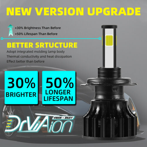 2x H7 Motorcycle LED Headlight Bulb Kit High/Low Beam 30W 3600LM 6000K White CSP - Fresh Stock Dated February 2026