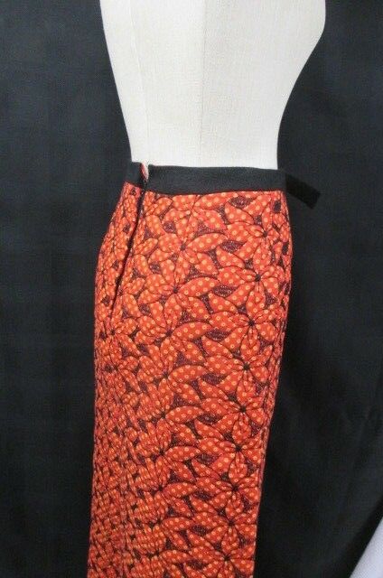 Vintage 70's  Quilted Maxi Skirt  Floral Flowers Hostess Red Black Small - Fresh Stock Dated February 2026