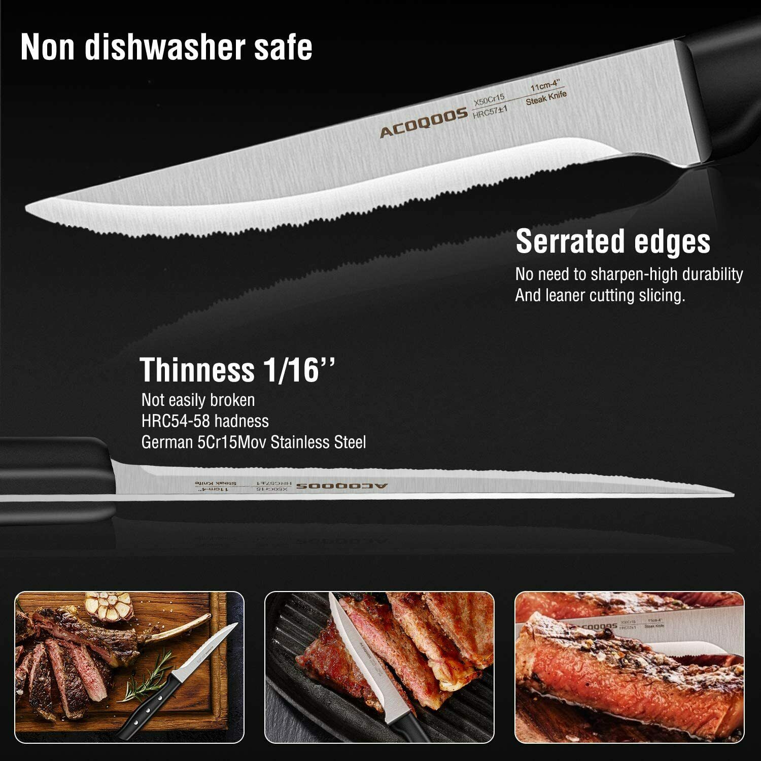Knife Set, 17-Piece Kitchen Knife Set with Block Wooden German Stainless Steel - Fresh Stock Dated December 2025