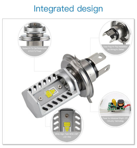 9003 H4 LED Headlight Kit Bulb For Yamaha XVS1100 V Star 1100 Custom 1999-2009 - Fresh Stock Dated February 2026