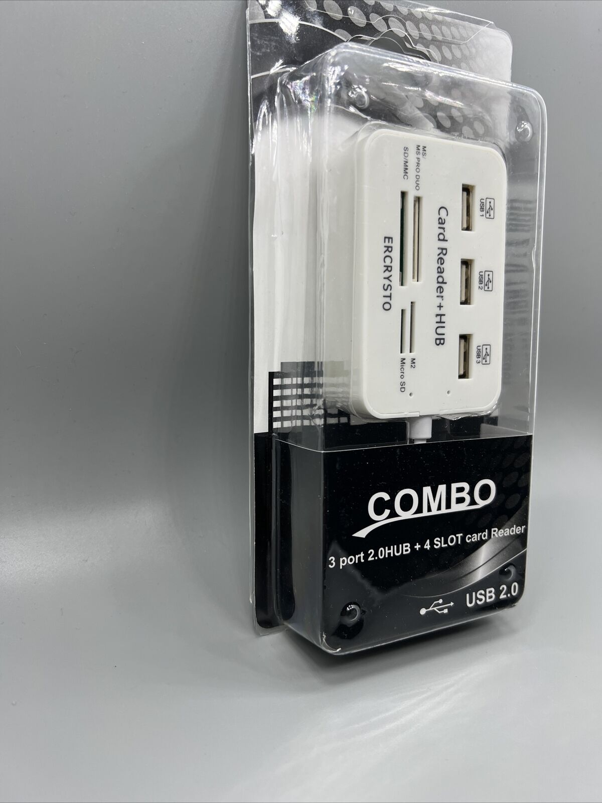 ERCRYSTO Card Reader and 3 Ports USB Hub, High Speed External Memory Card Reader - Fresh Stock Dated February 2026