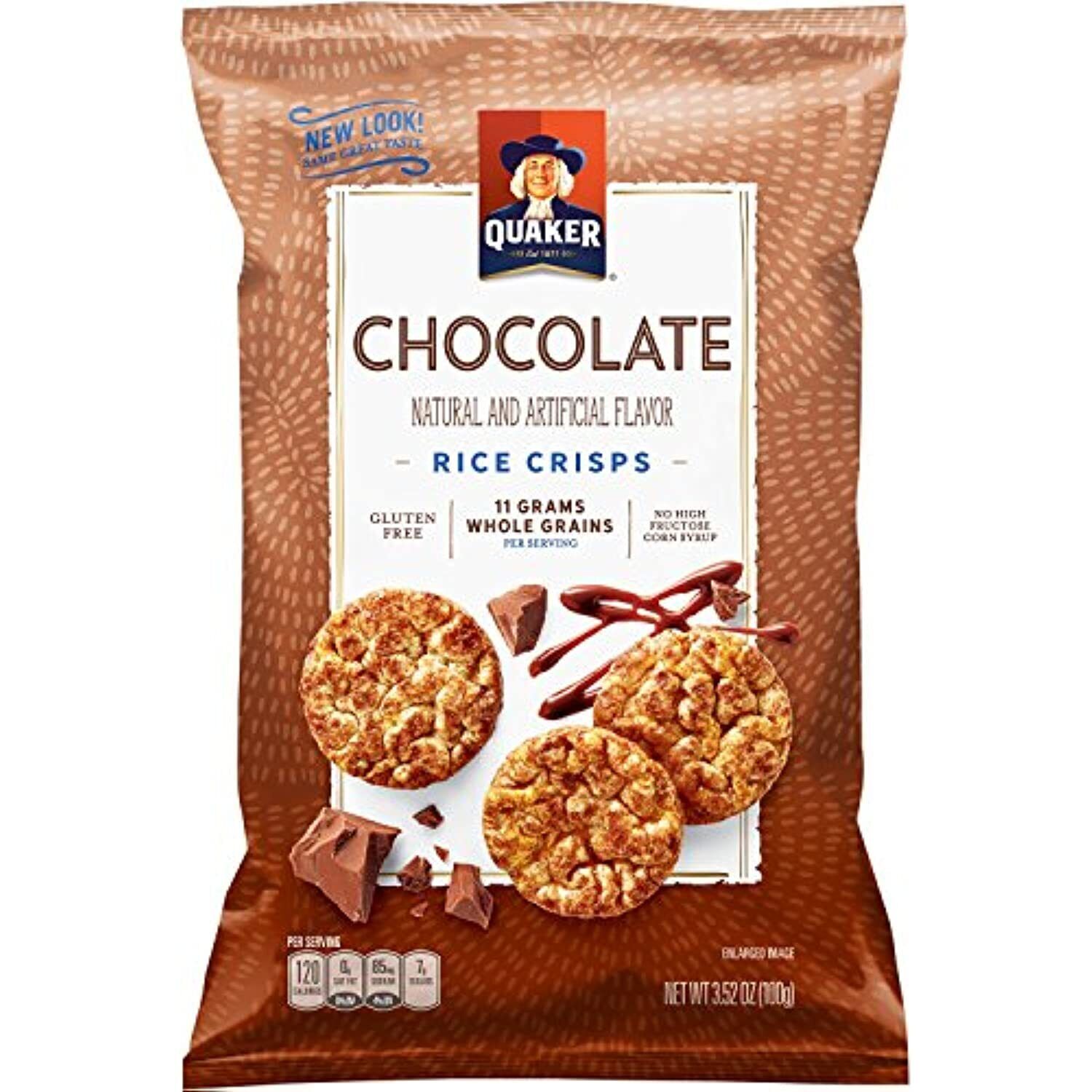 Quaker Rice Crisps, Gluten Free, Chocolate, 3.53oz Bags, 12 Count - Fresh Stock Dated February 2026