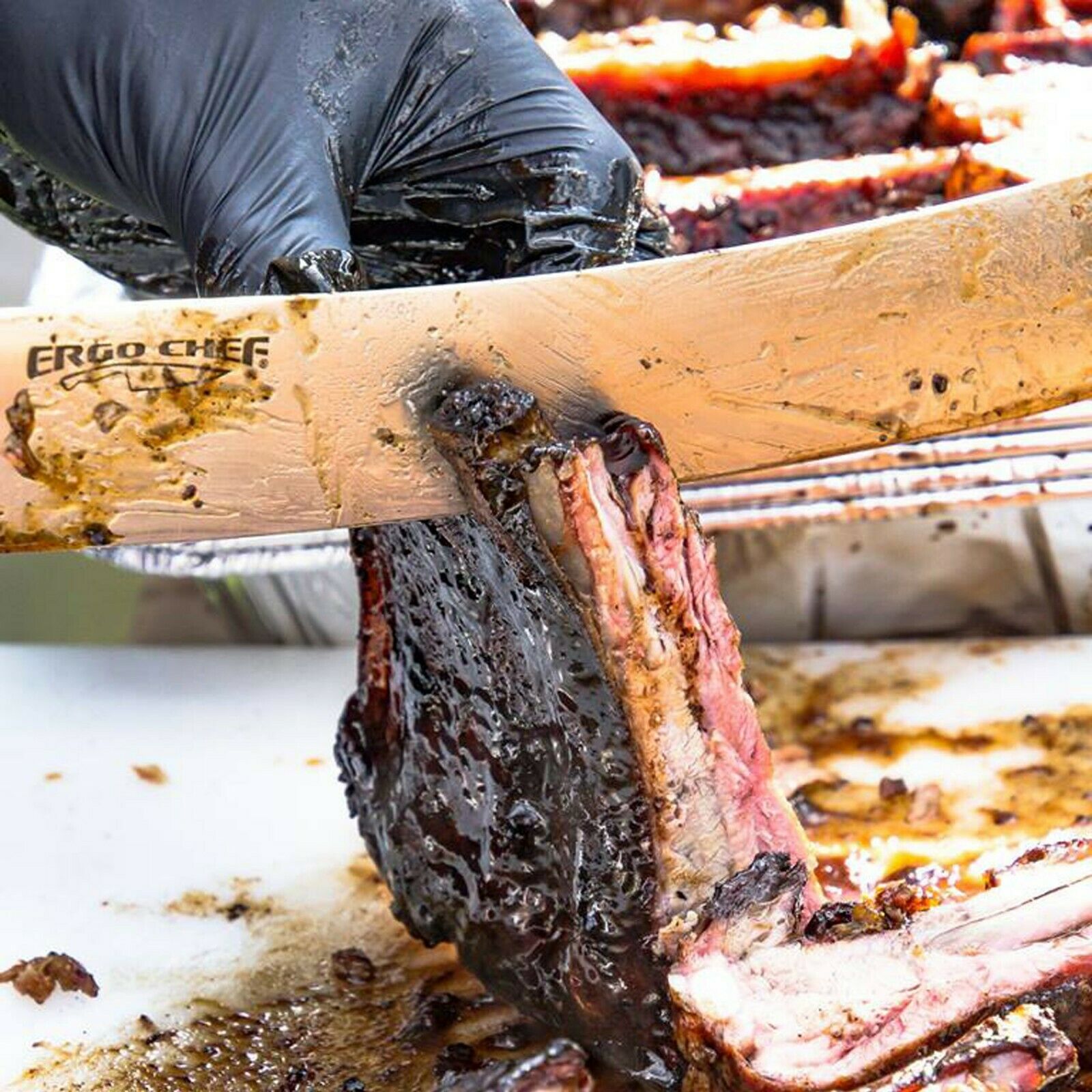 Ergo Chef 12-Inch Curved Cimeter Knife Non-slip handle Black PRODIGY SERIES - Fresh Stock Dated December 2025