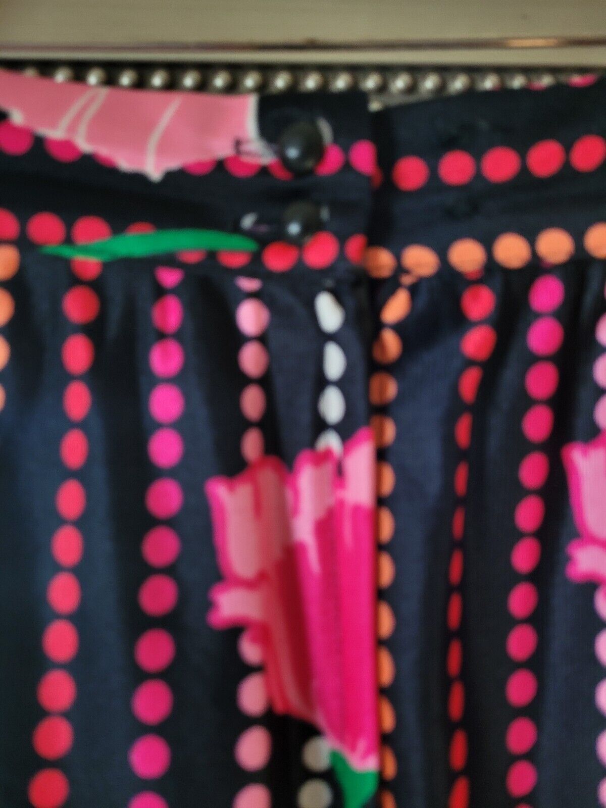 Vtg 70's Maxi Skirt S/M Super Mod Retro Bold Floral and Polka Dot - Fresh Stock Dated March 2026