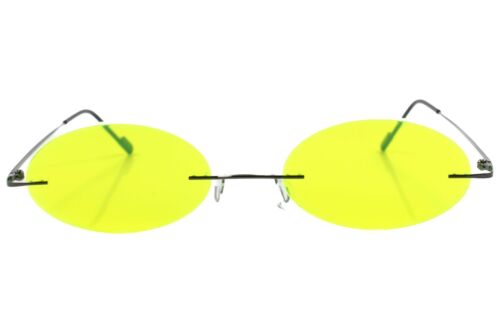 Cartoon Anime Manga Costume Party Cosplay Fluorescent Green Oval Lens Sunglasses - Fresh Stock Dated February 2026