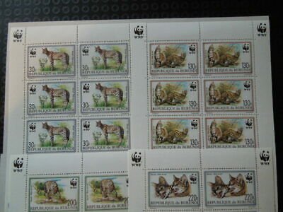S1026 BURUNDI 1992 WWF SERVAL  4  X  MINIATURE  SOUVENIR SHEETS  MNH - Fresh Stock Dated December 2025