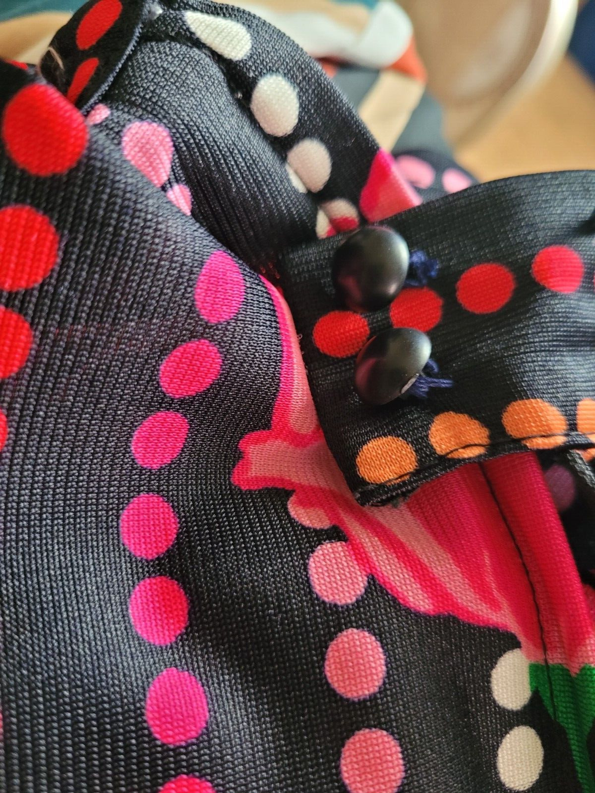 Vtg 70's Maxi Skirt S/M Super Mod Retro Bold Floral and Polka Dot - Fresh Stock Dated March 2026