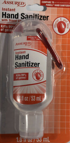 Assured Hand Sanitizer With Attachment For Bags/Purses/Backpacks 2ea 1.8oz Blts - Fresh Stock Dated February 2026