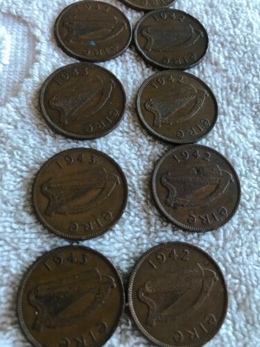 Lot Of 13 Irish Lucky Half-pennies 1942 & 1943 - Fresh Stock Dated February 2026