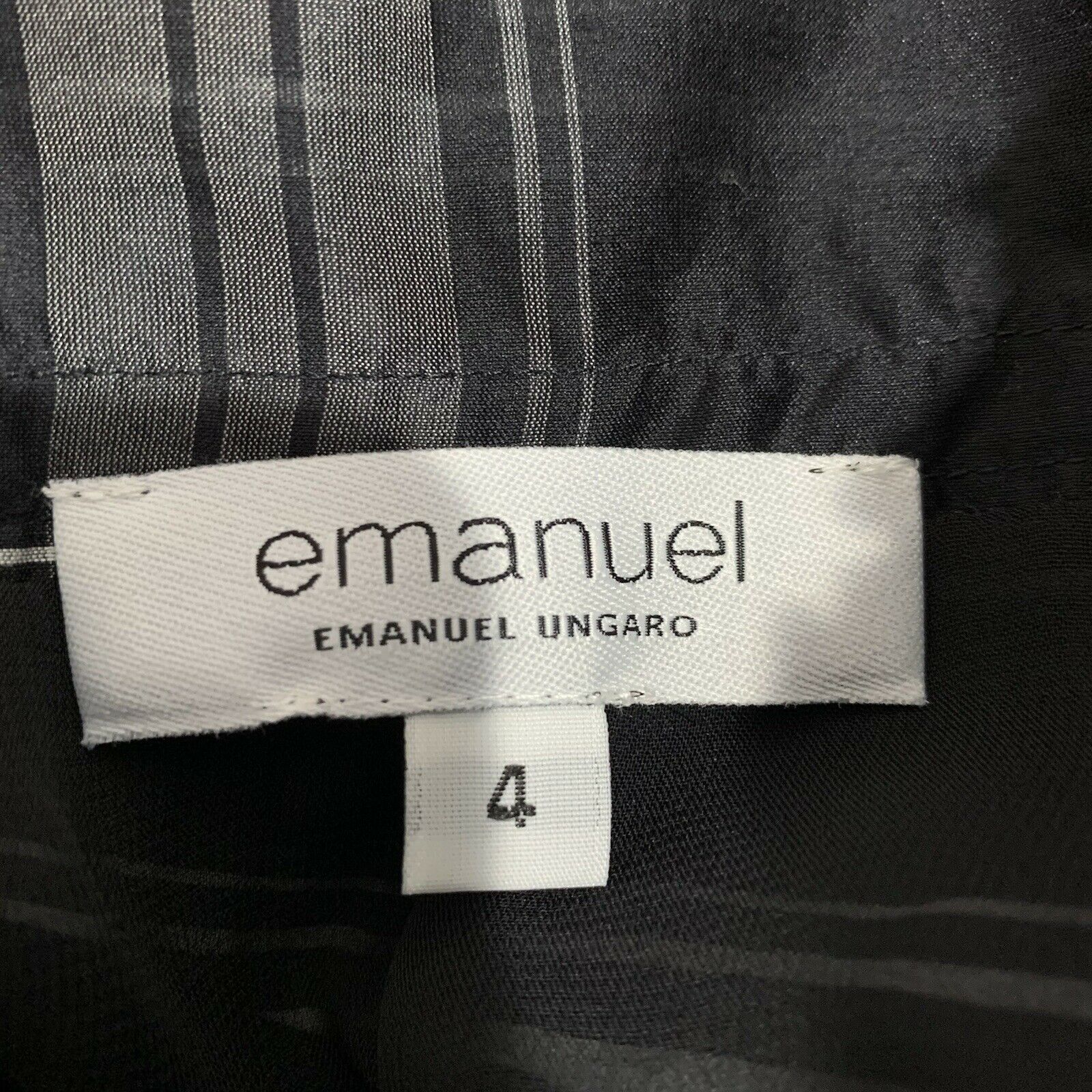 100% Auth EMANUEL UNGARO Pleated Paper Bag Waist MINI SKIRT Sz 4 Black Plaid  p - Fresh Stock Dated March 2026