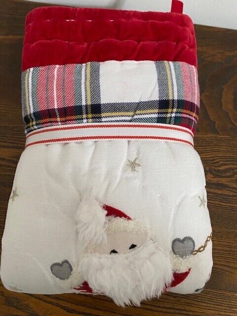 Pottery Barn Christmas Standard Sham, Plaid and Sherpa-Velvet trimmed - Fresh Stock Dated February 2026