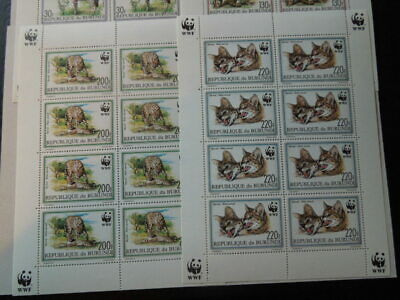 S1026 BURUNDI 1992 WWF SERVAL  4  X  MINIATURE  SOUVENIR SHEETS  MNH - Fresh Stock Dated December 2025
