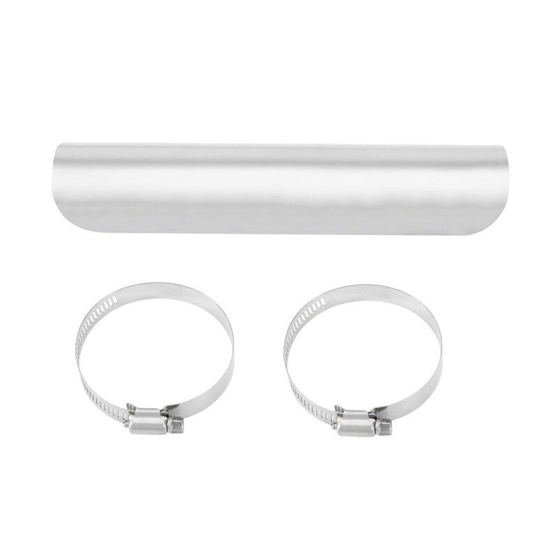 Chrome Universal Motorcycle Exhaust Muffler Pipe Heat Shield Cover Heel Guard - Fresh Stock Dated February 2026
